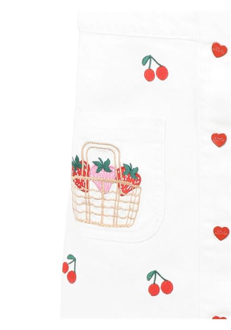 White Sleeveless Dress with Cherry Embroidery STELLA MCCARTNEY KIDS | TW1B82-Z2573101EM